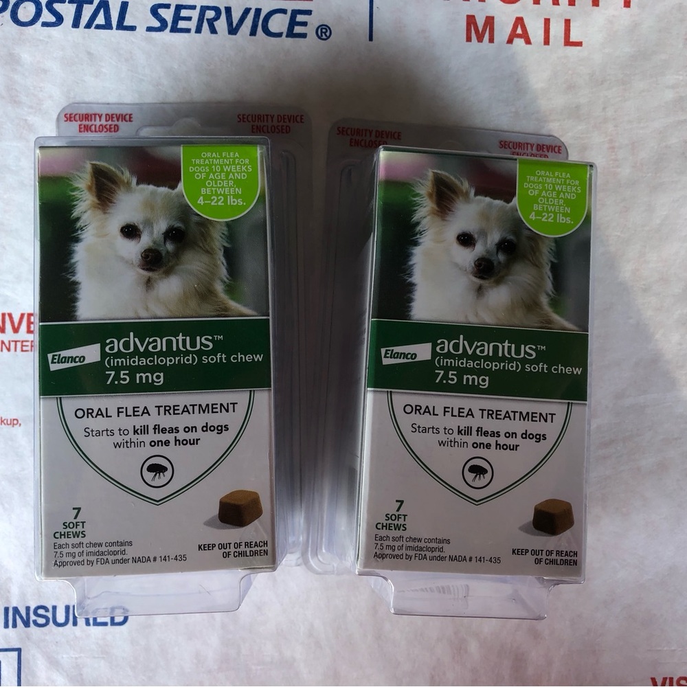 2 boxes of Advantus Soft Chew Oral Flea Treatment for Dogs